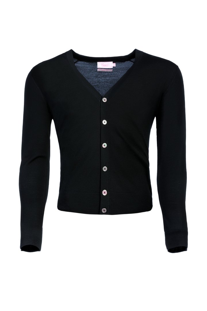 BLACK MERINO CARDIGAN