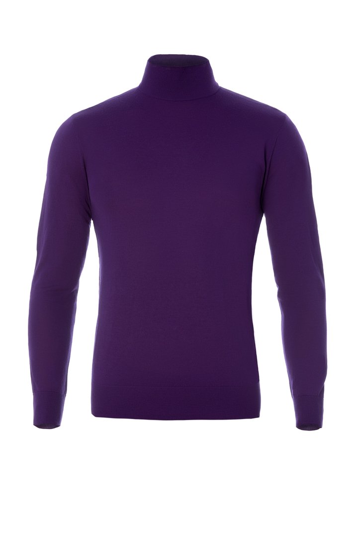 PURPLE MERINO TURTLENECK