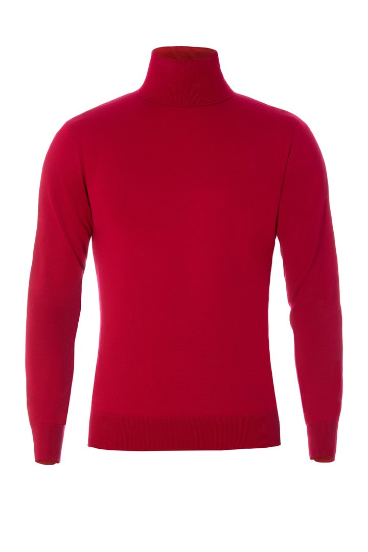 RED MERINO TURTLENECK