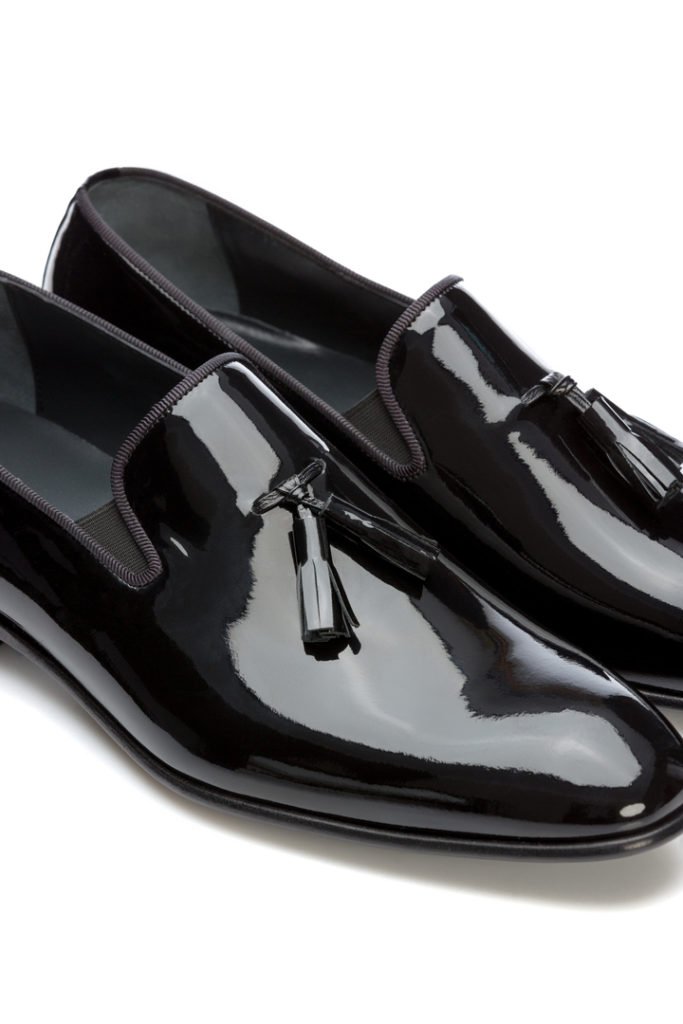tuxedo with tassel loafers