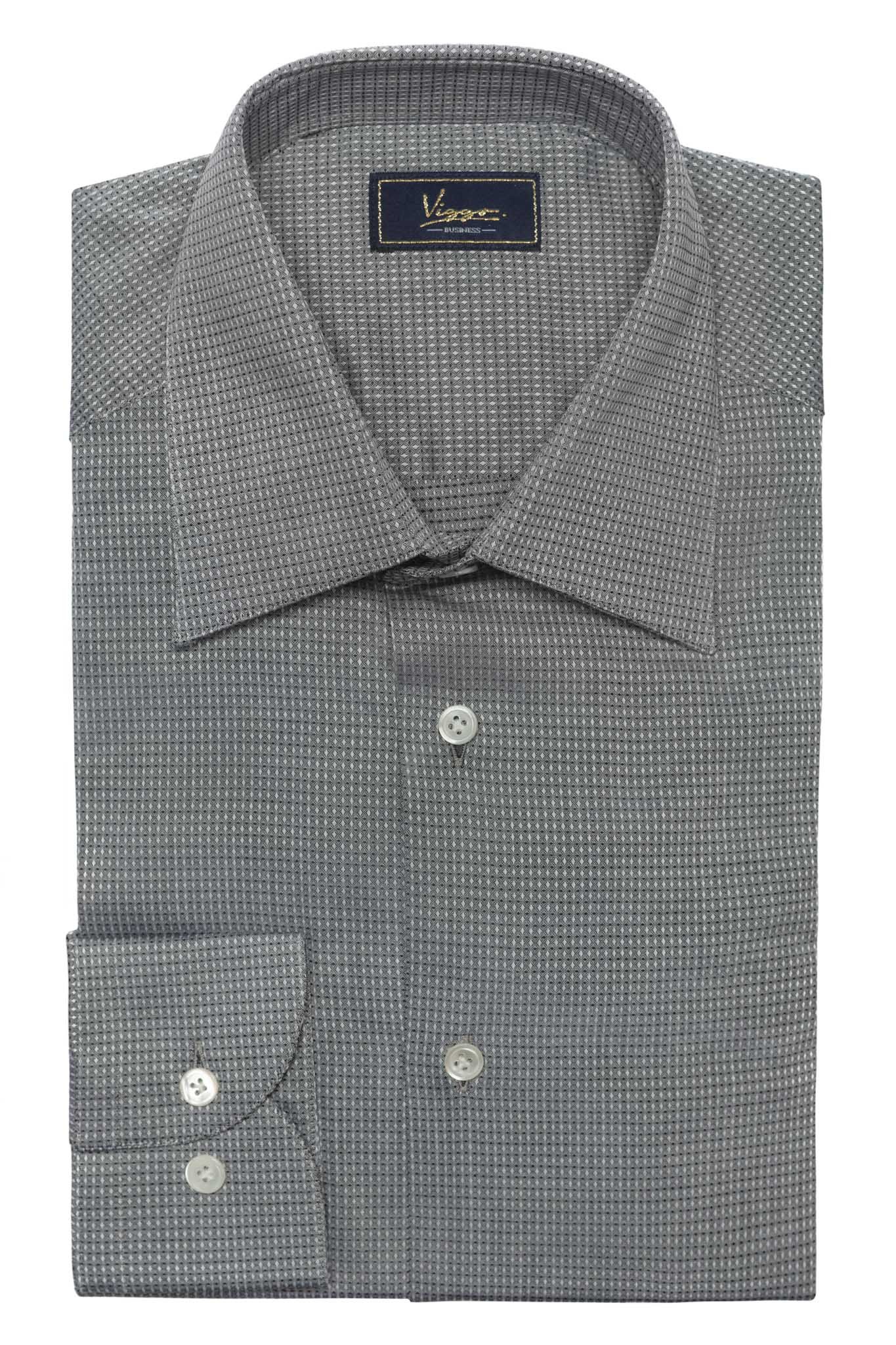 GRAY BUSINESS SHIRT WITH WHITE AND BLACK