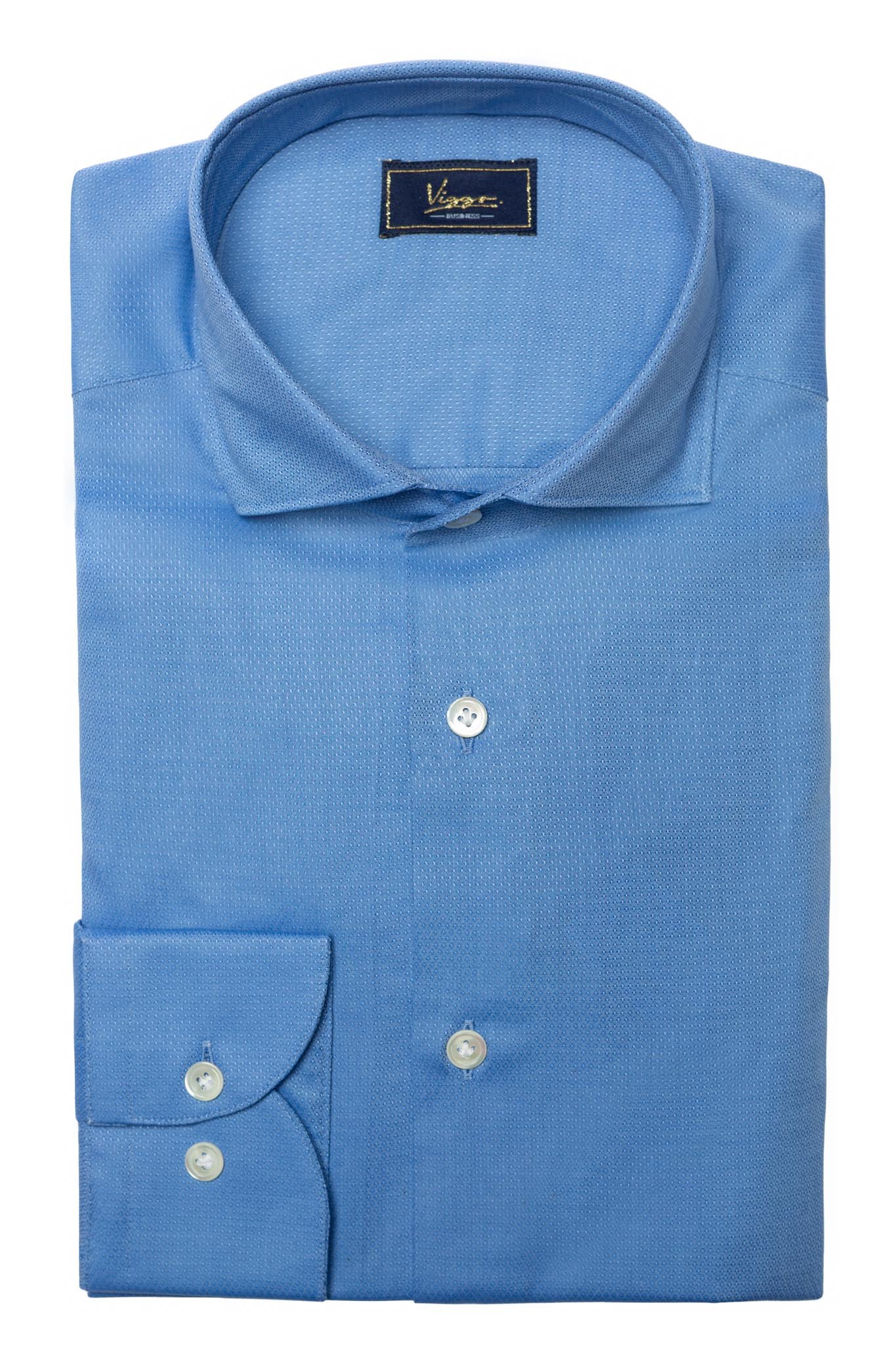 FINE TEXTURED BLUE BUSINESS SHIRT