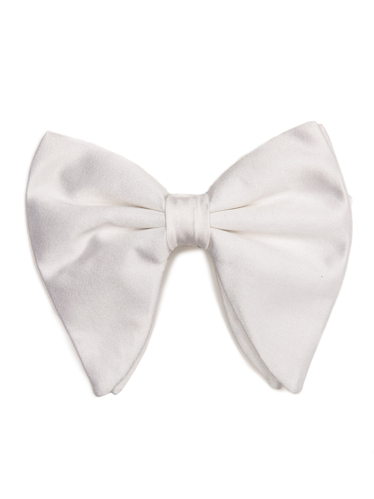 WHITE SILK BUTTERFLY BOW TIE