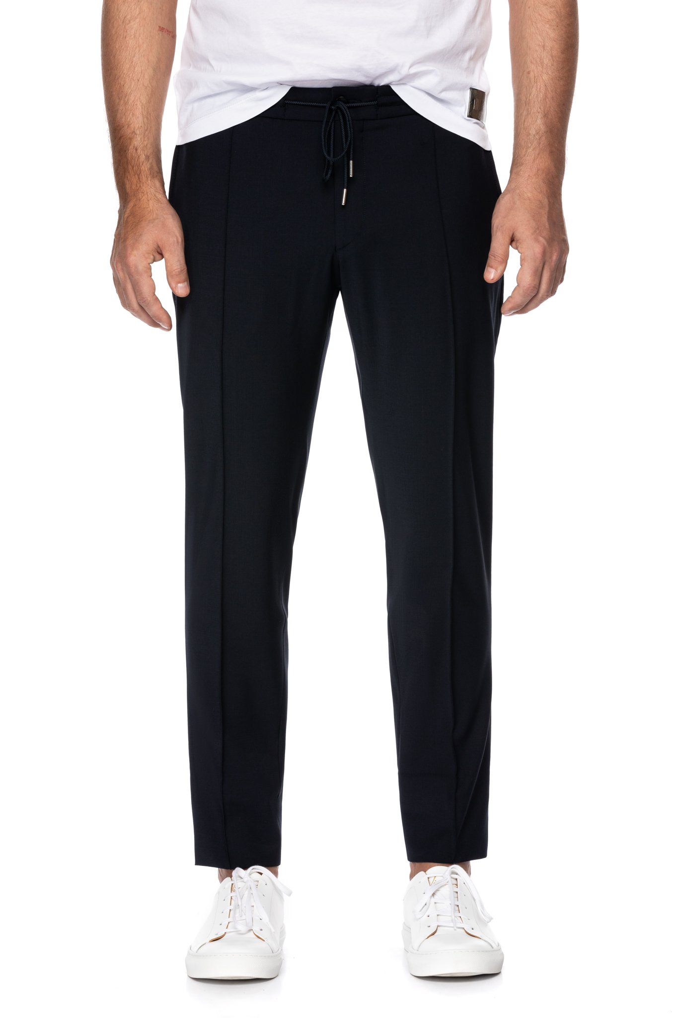 PANTALONI NAVY CU SIRET IN TALIE