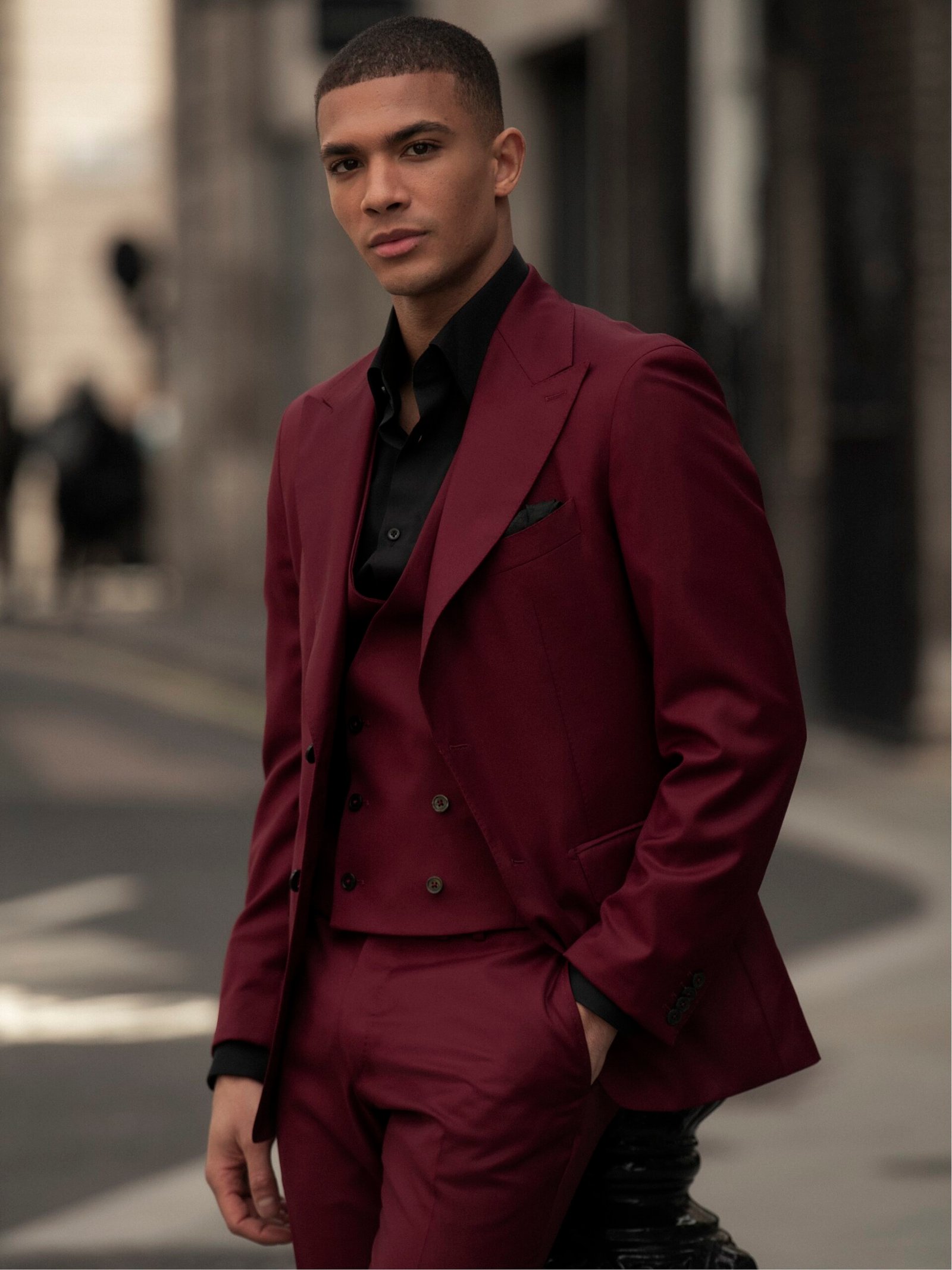 COTUM TREI PIESE BURGUNDY, TAILORED FIT