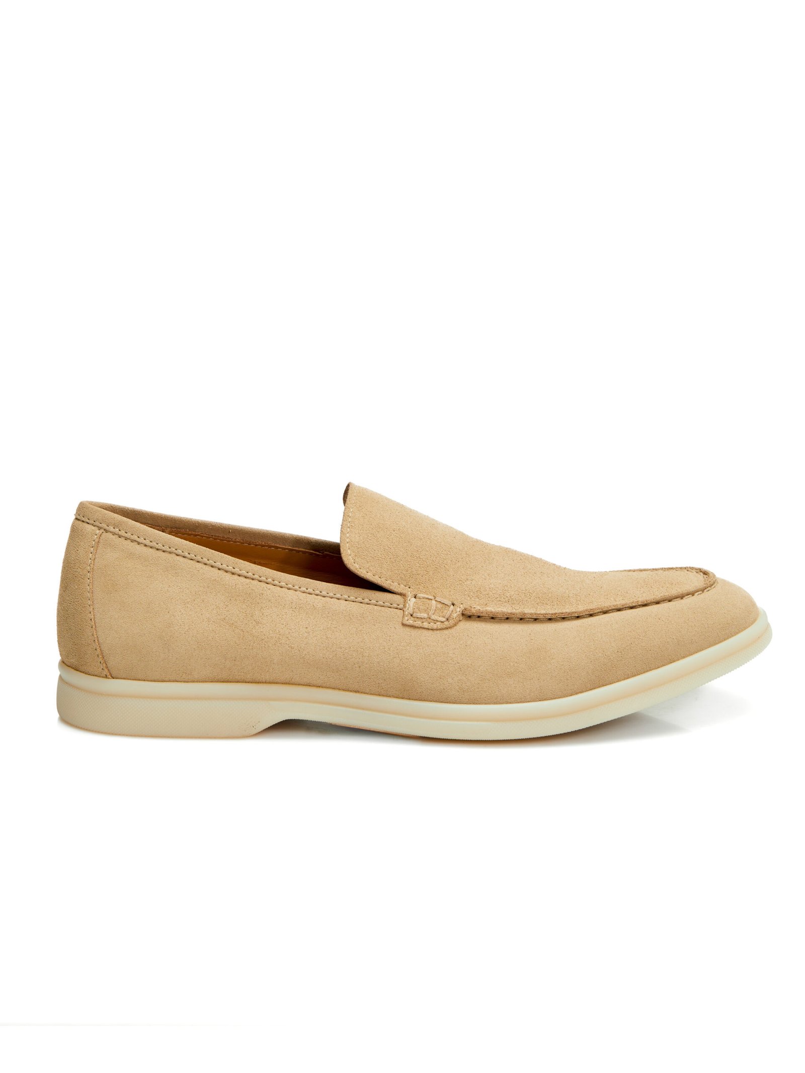 MOCASINI BEIGE DIN PIELE INTOARSA