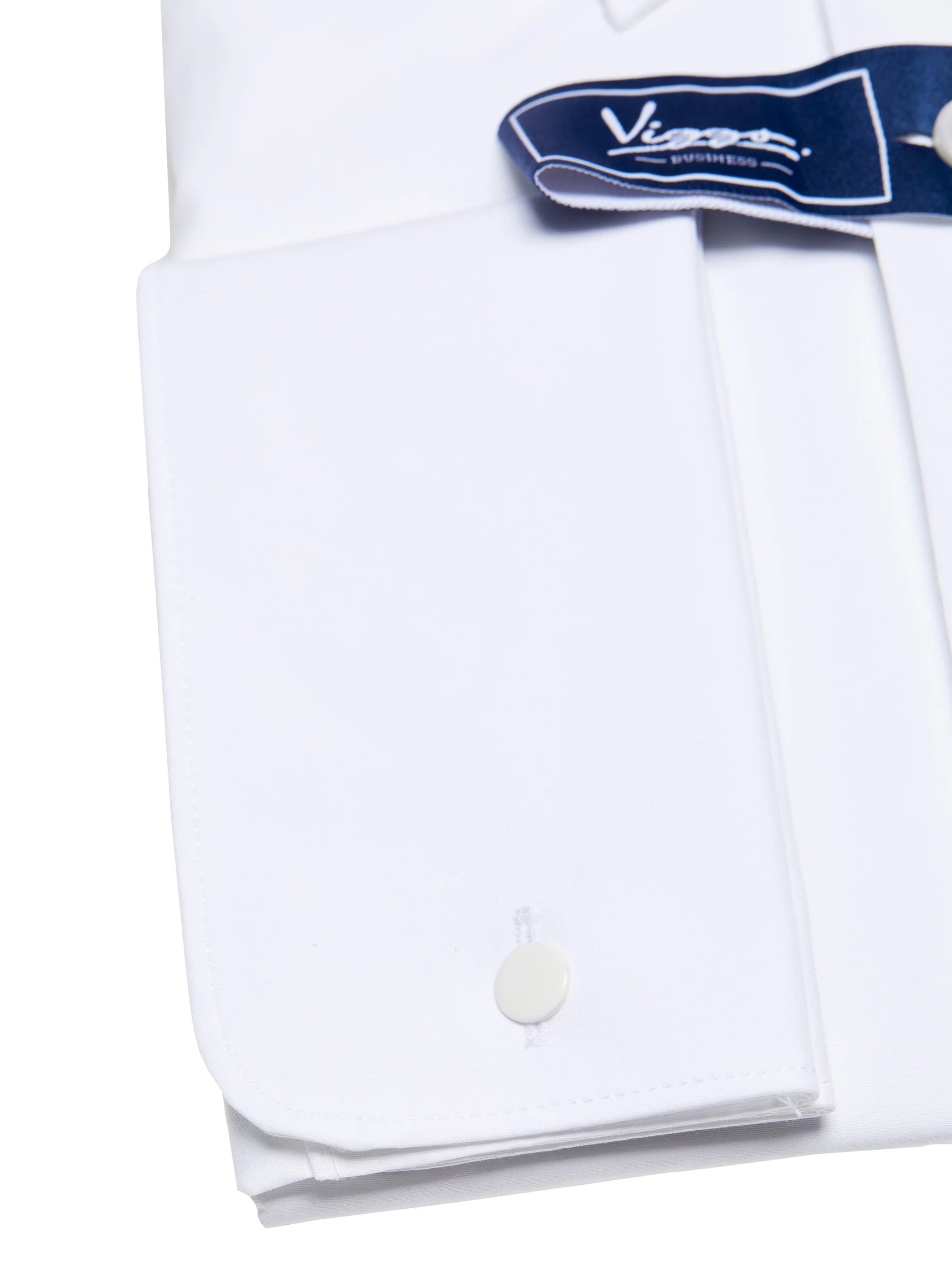 Camasa alba, manseta inclinata cu nasture sau butoni