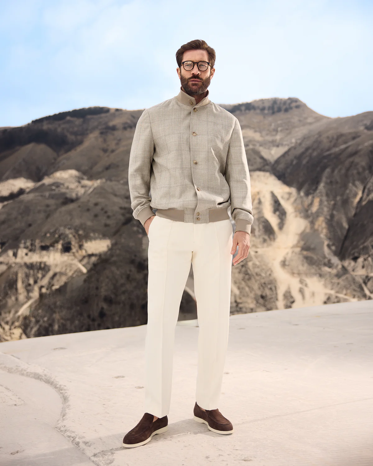 Jacheta carouri herringbone Made to Measure, tesatura Loro Piana