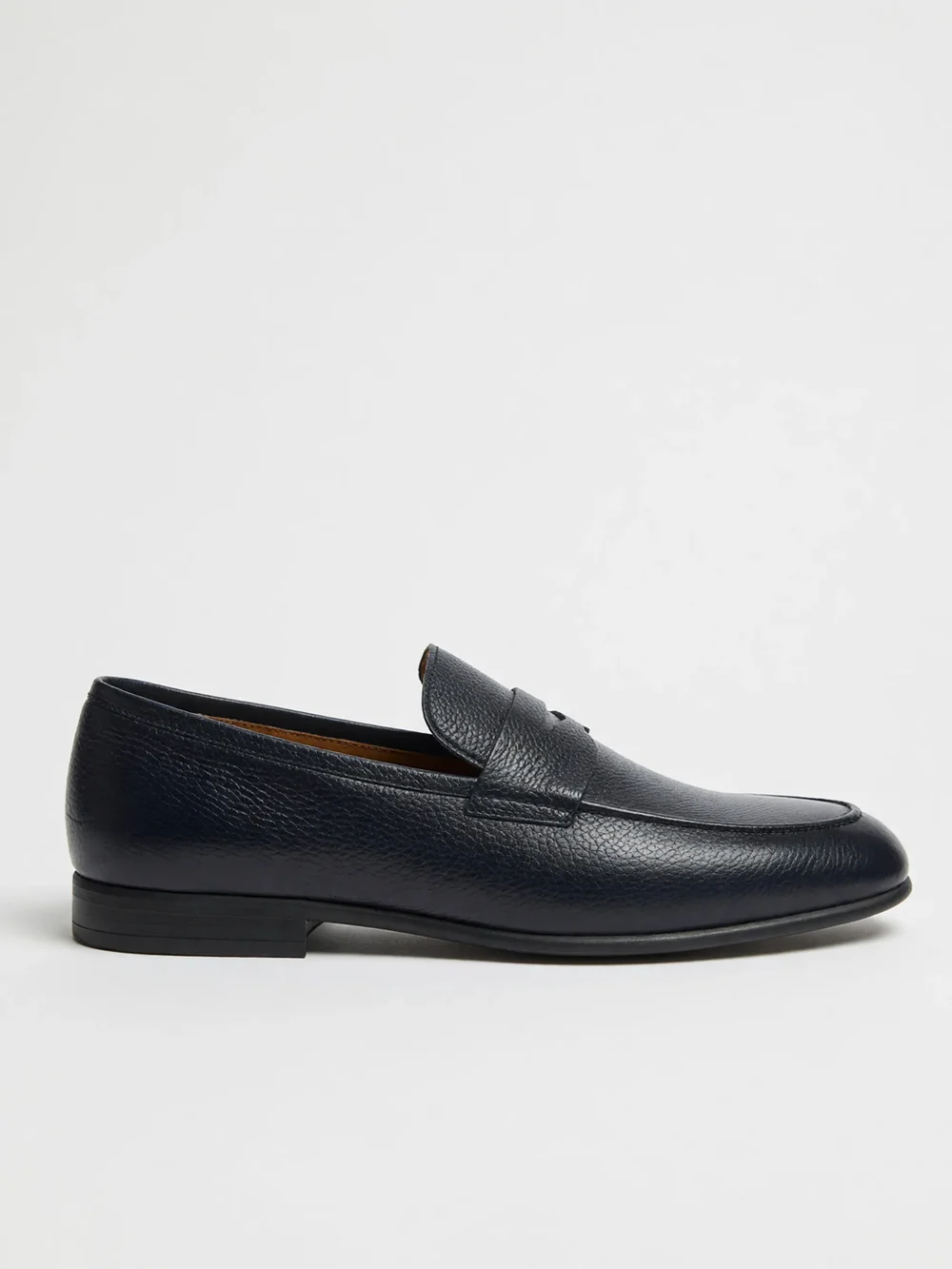 Mocasini penny bleumarin texturati