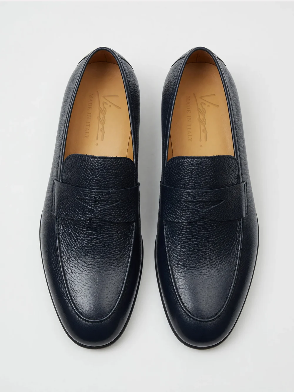 Mocasini penny bleumarin texturati