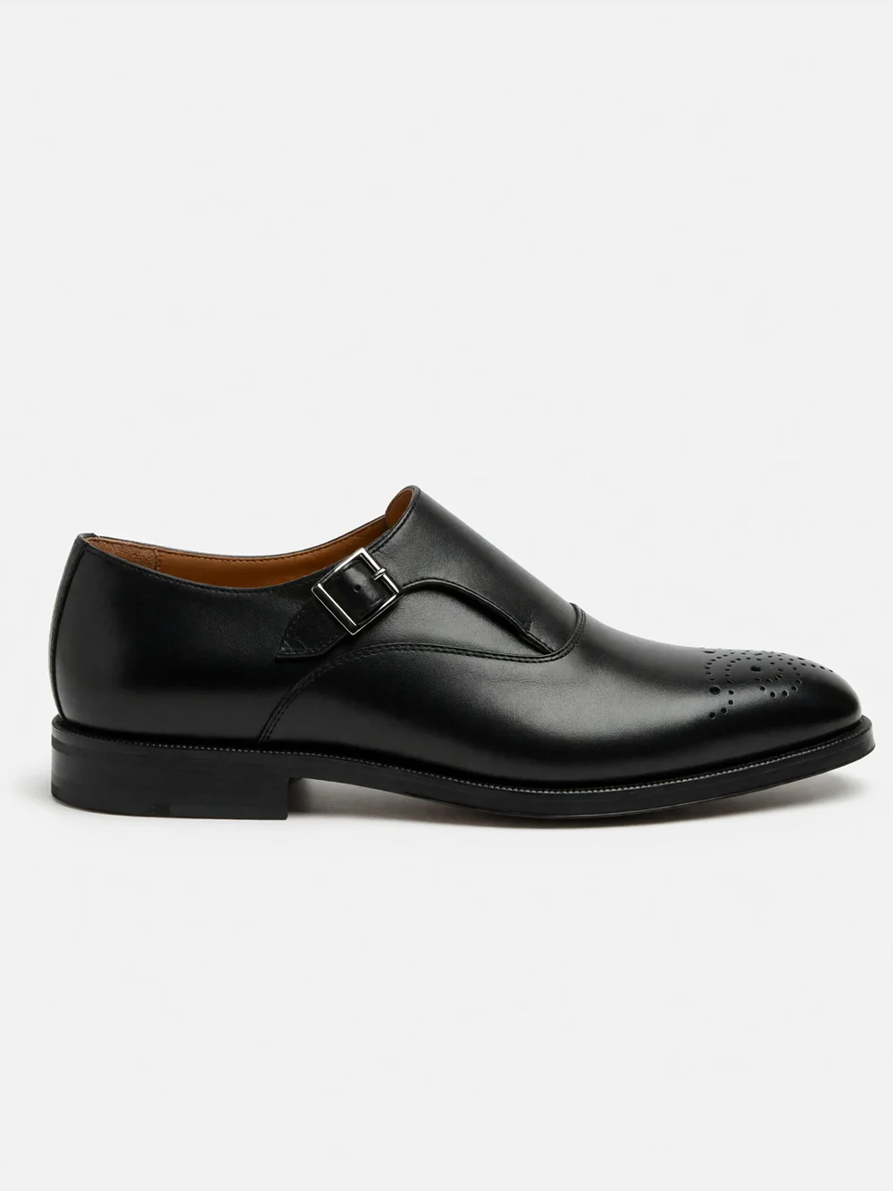 Pantofi monk model brogue negri