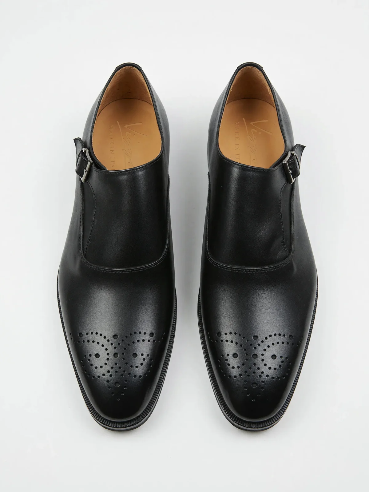 Pantofi monk model brogue negri