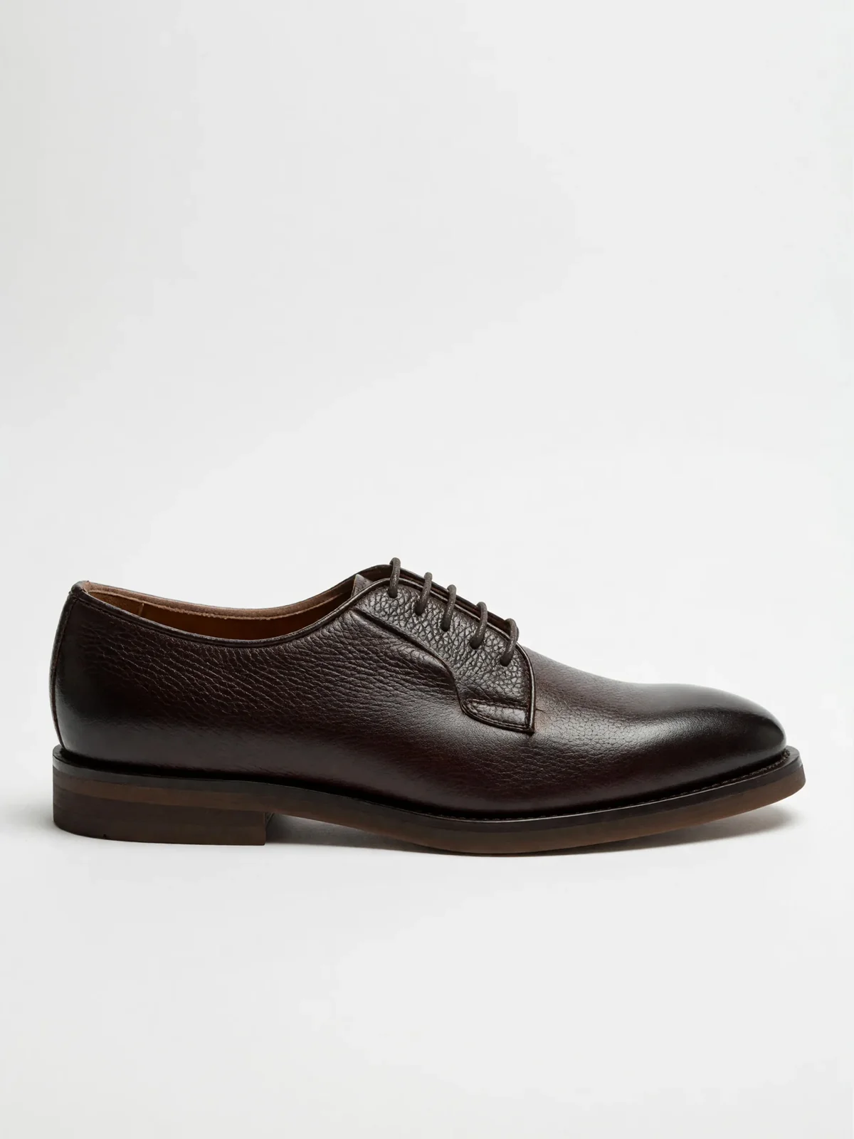 Pantofi derby maro piele vitel