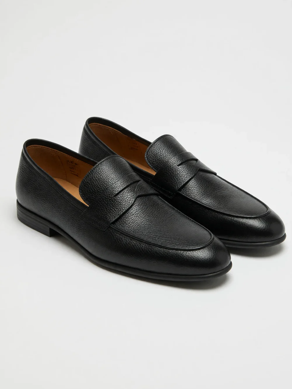 Mocasini penny negri texturati