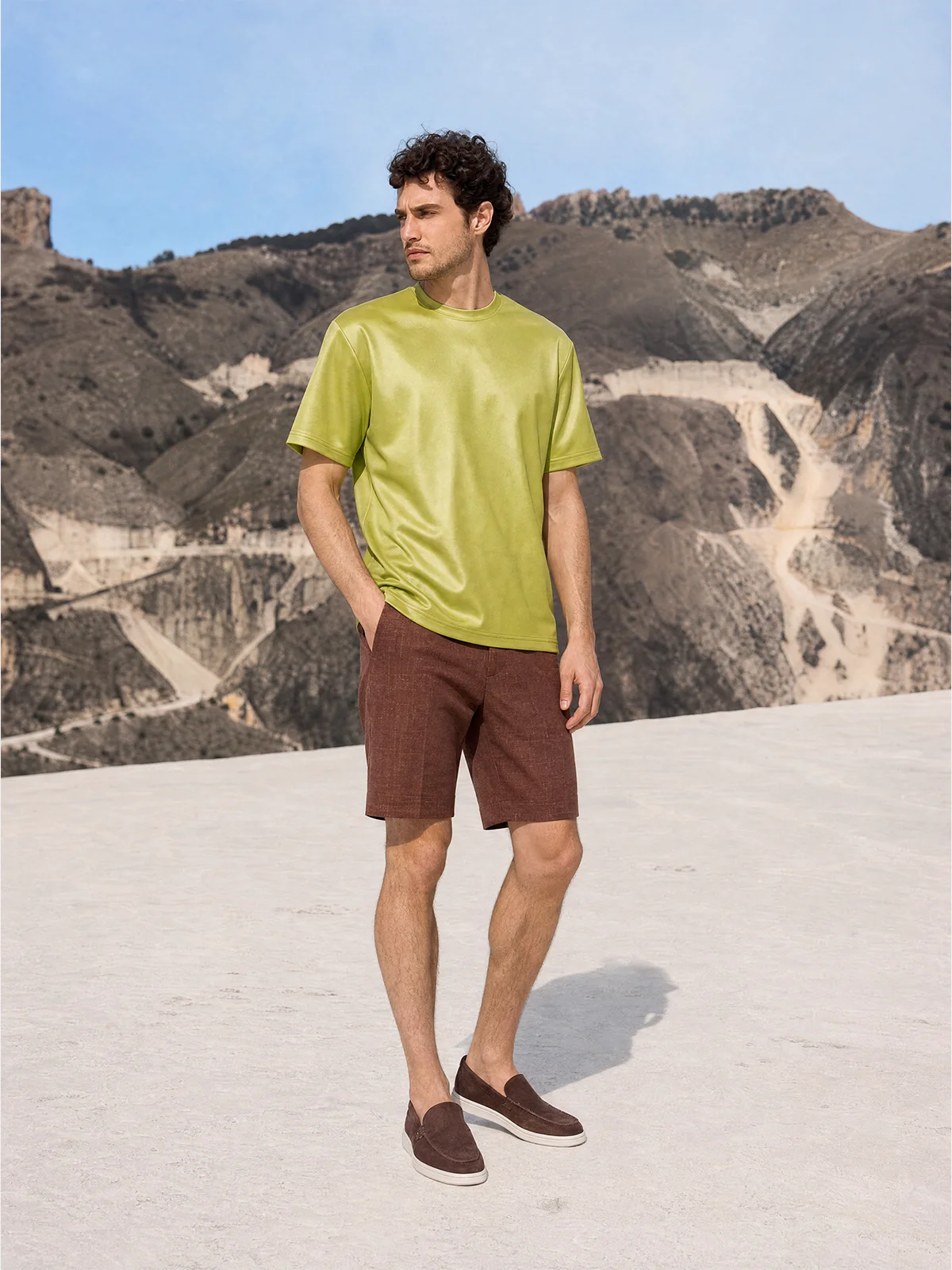 Tricou galben din bumbac Oeko-Tex®