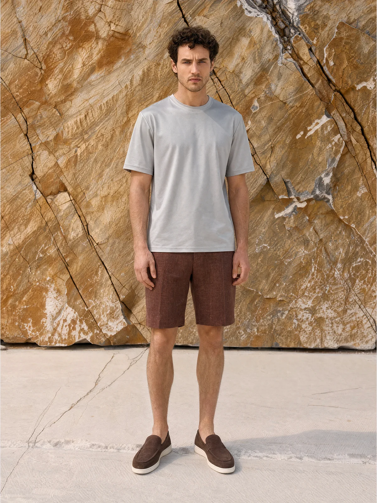 Tricou gri din bumbac Oeko-Tex®