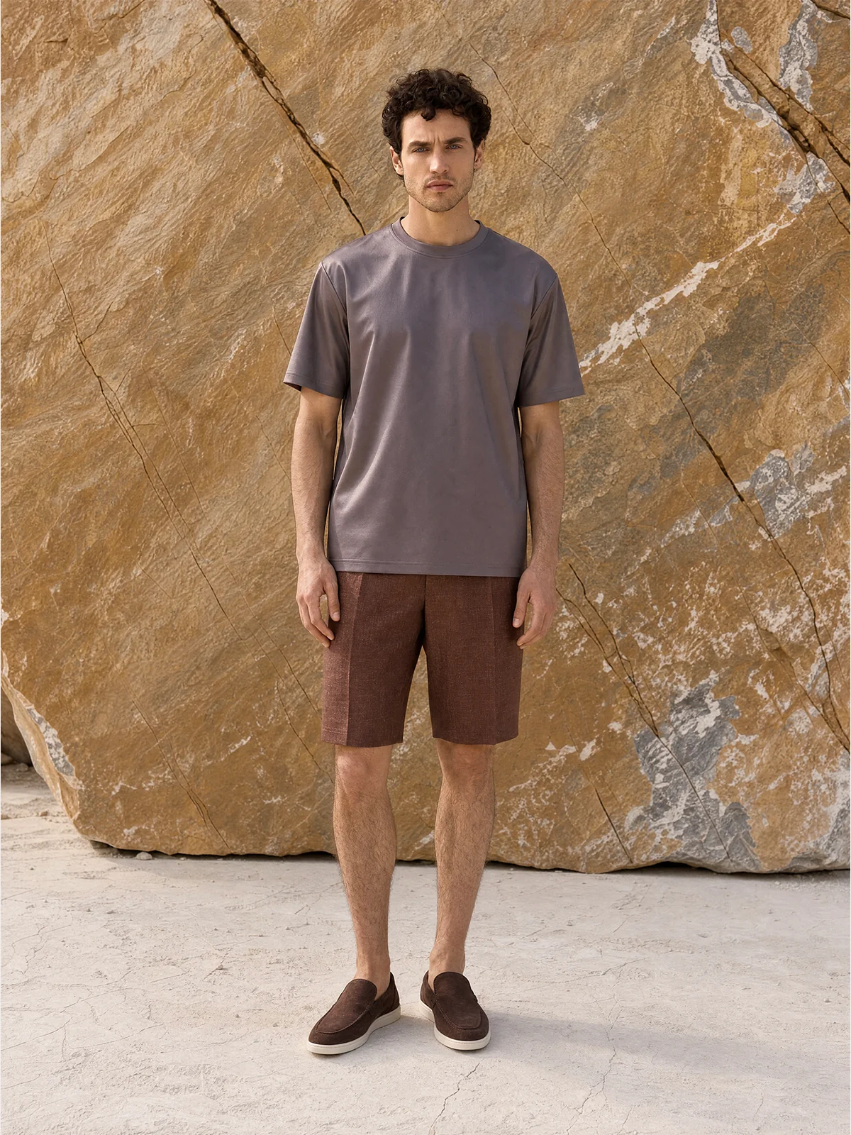 Tricou maro din bumbac Oeko-Tex®