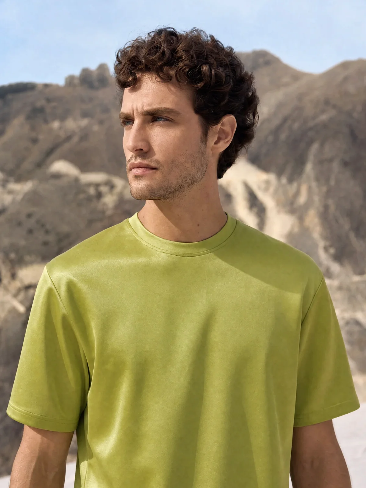 Tricou galben din bumbac Oeko-Tex®