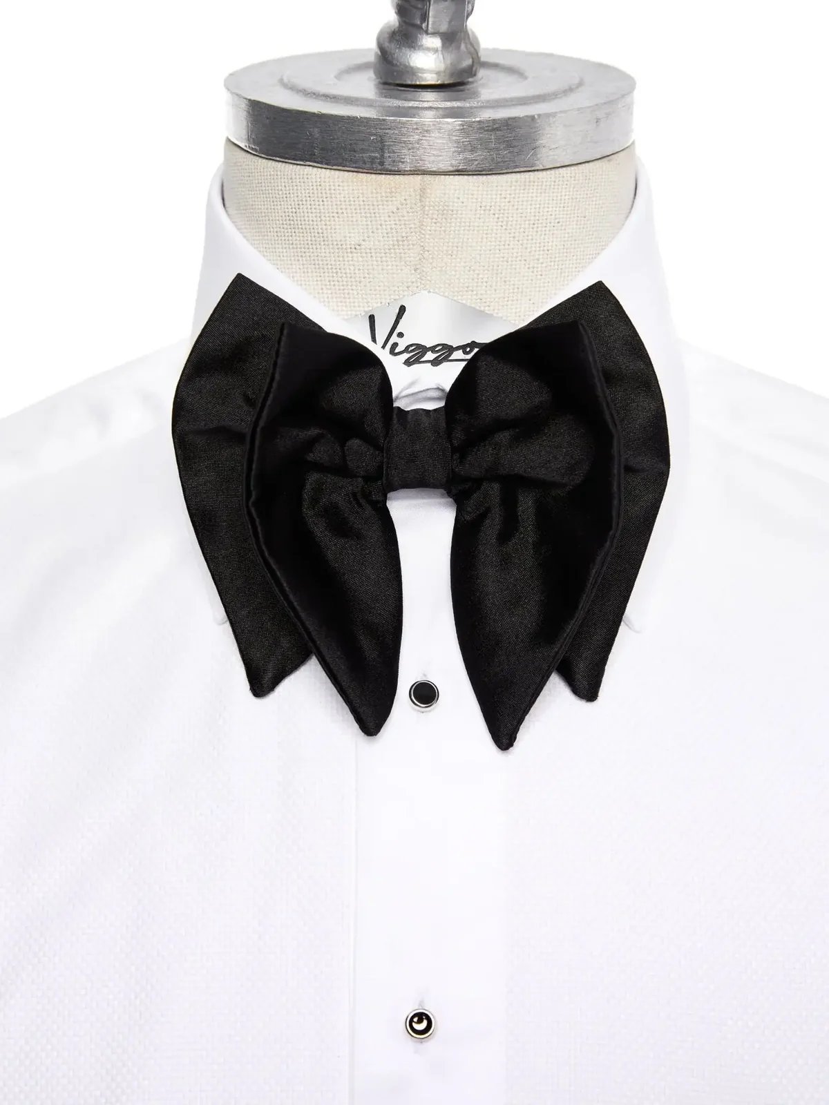 Cămașă tuxedo cu papion negru din mătase