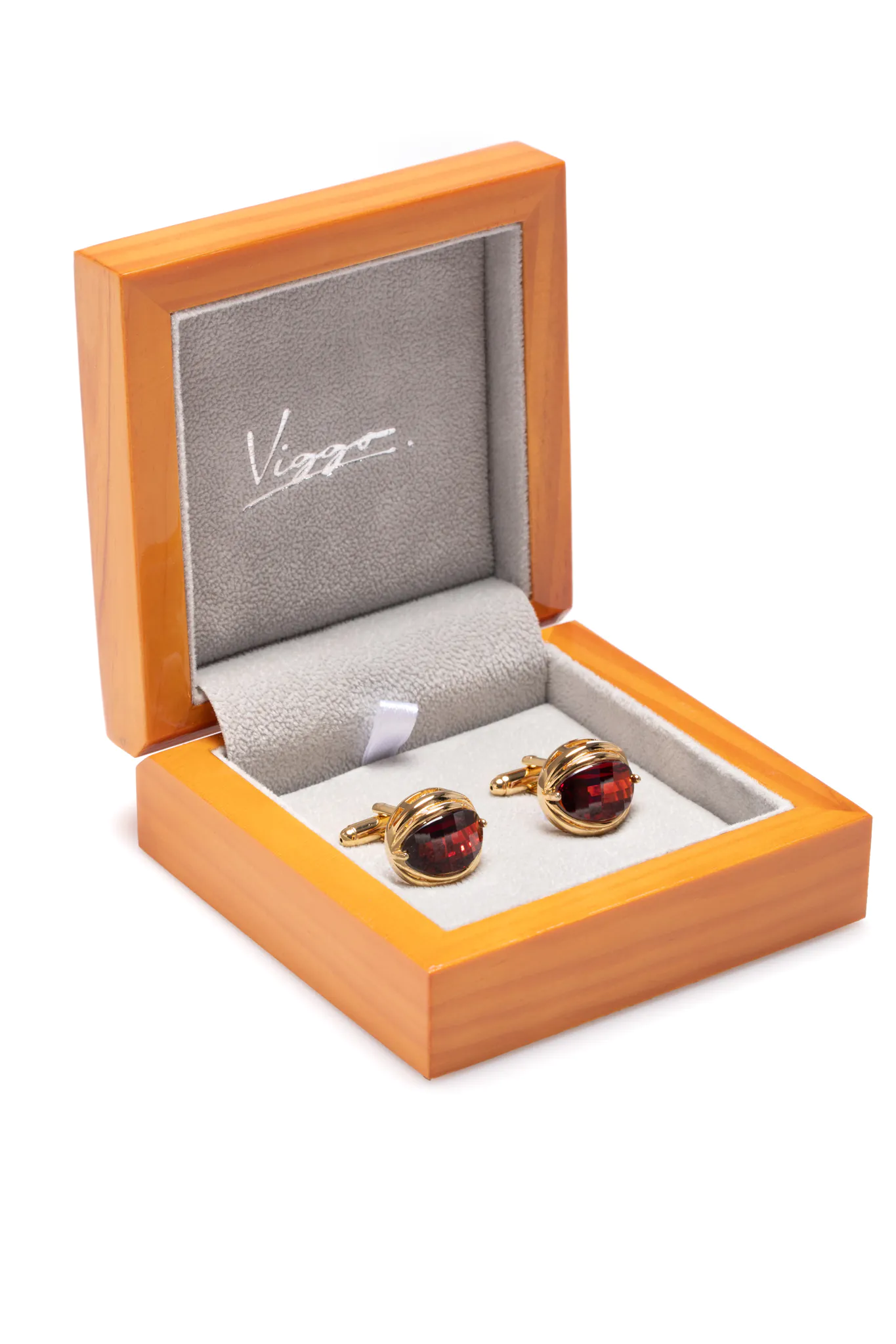 BUTONI AURII CU PIATRA COGNAC - imagine 3