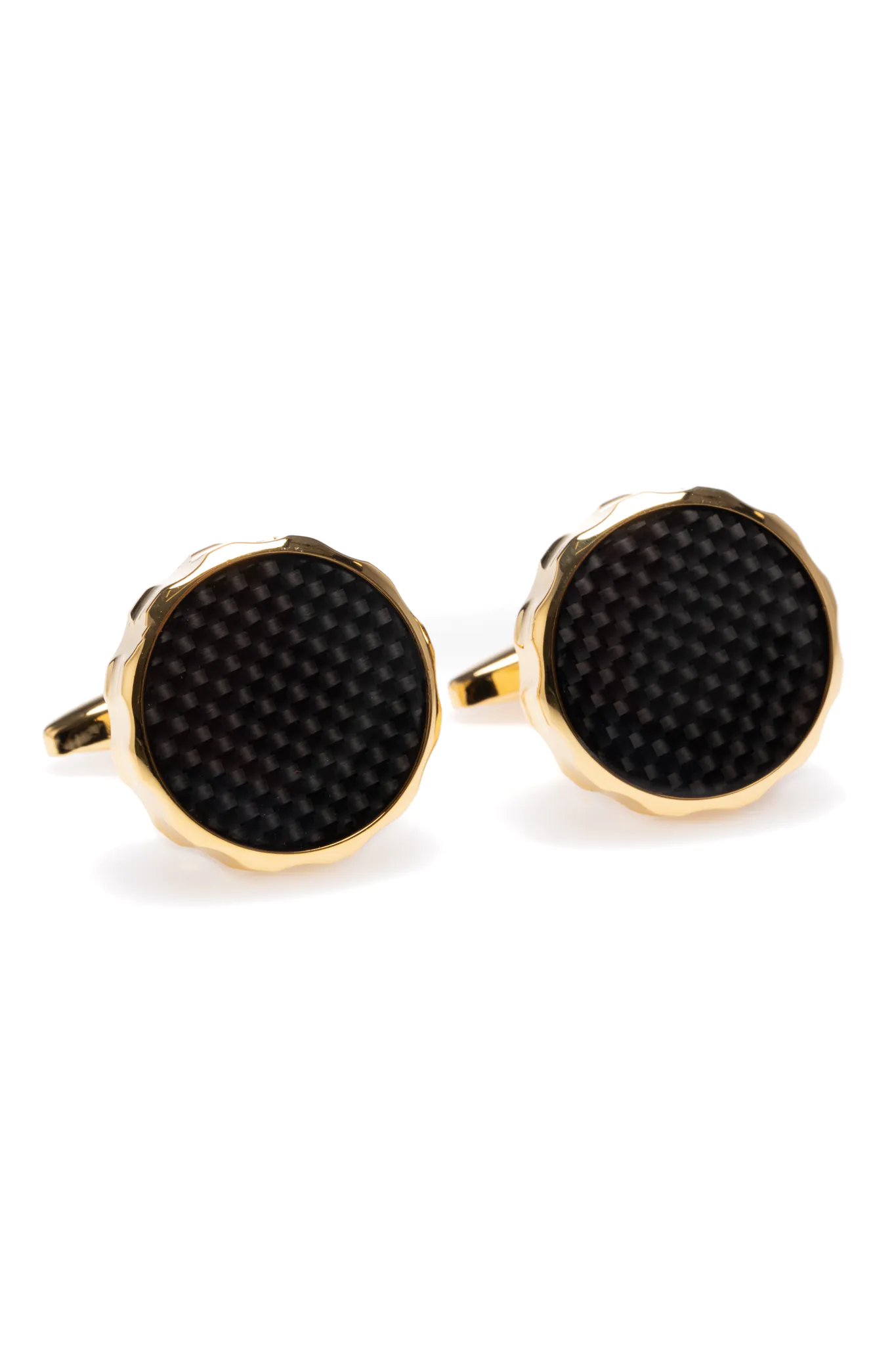 BUTONI ROTUNZI AURII CU TEXTURA NEAGRA