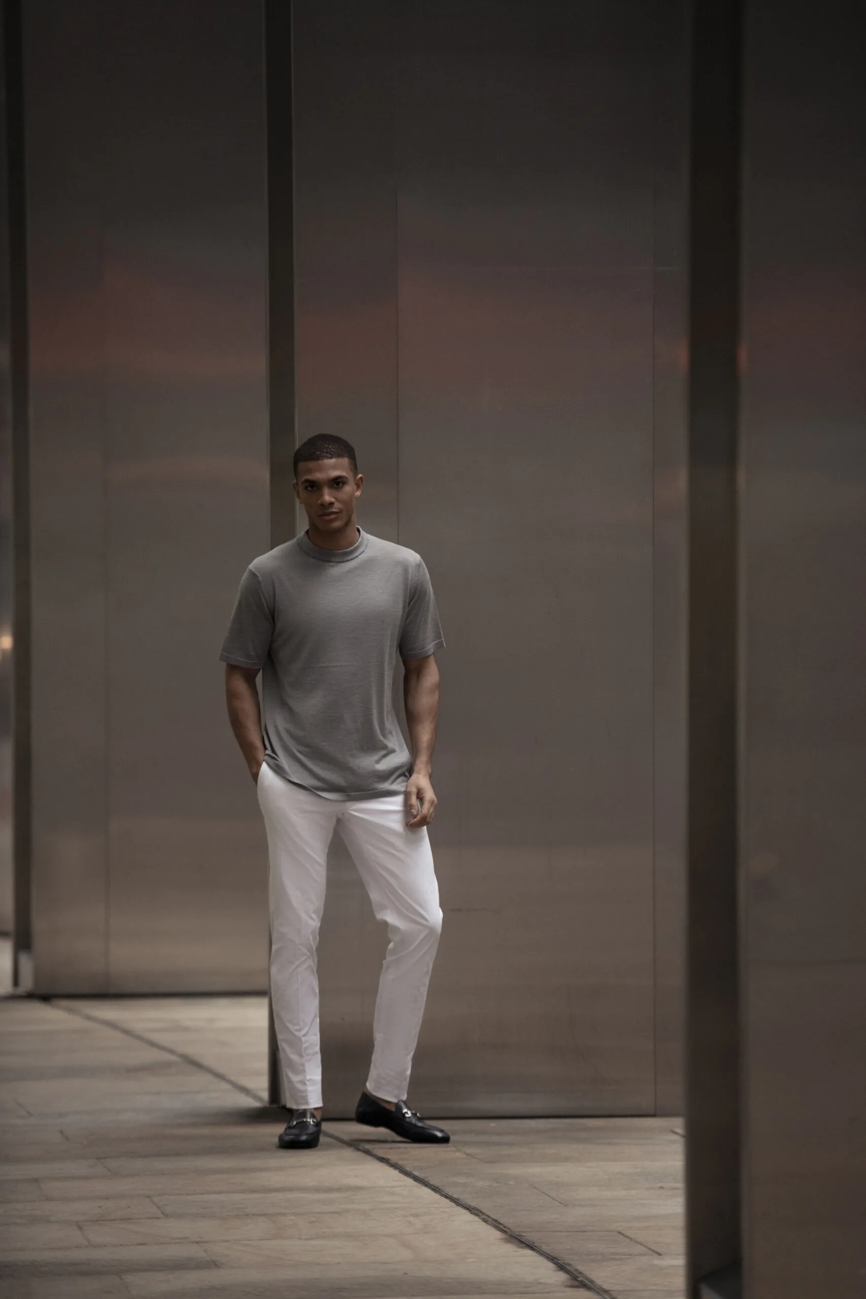 TRICOU GRI DIN MATASE NATURALA SI LANA MERINO - imagine 3