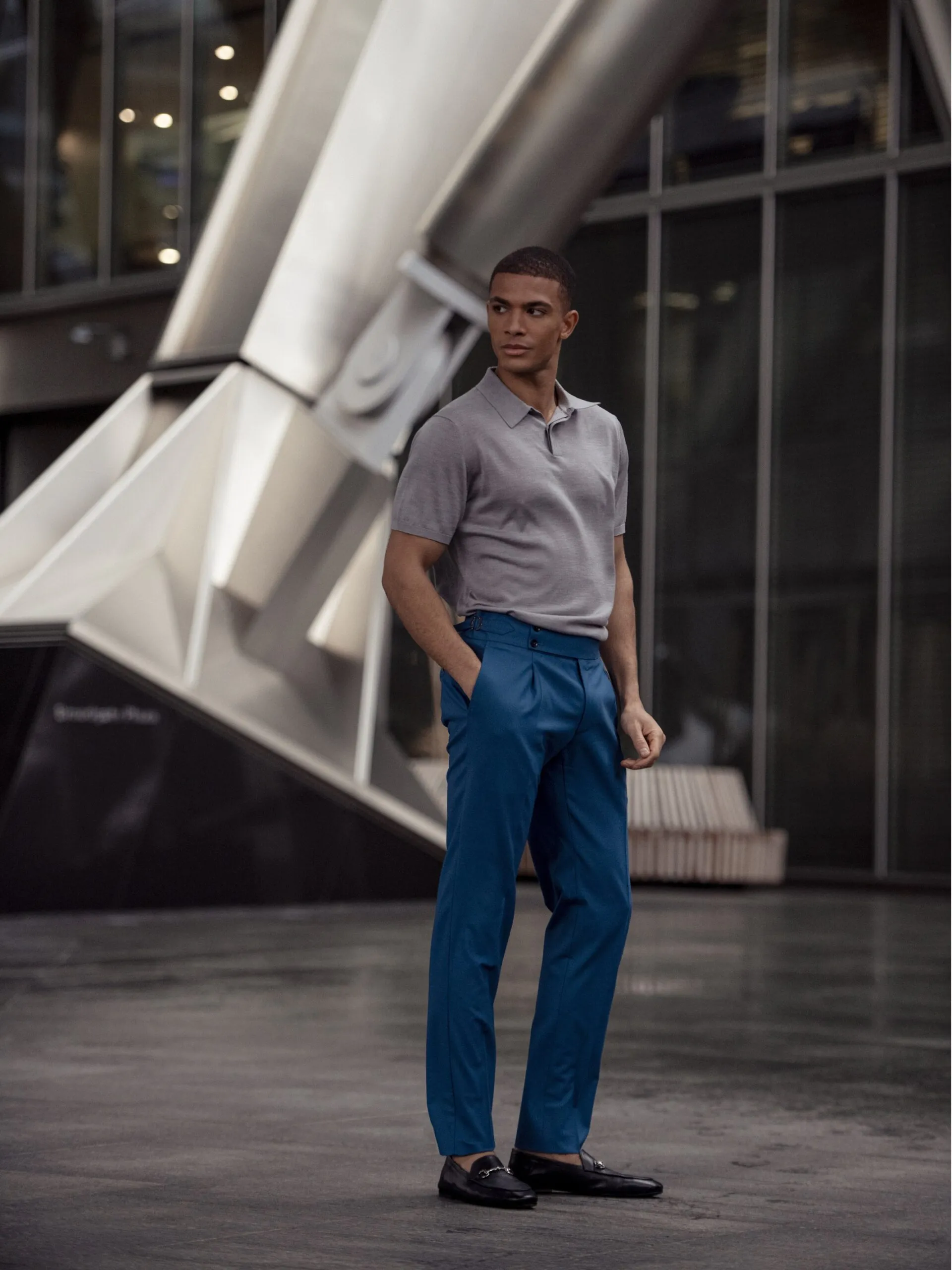 TRICOU POLO GRI DIN MATASE NATURALA SI LANA MERINO