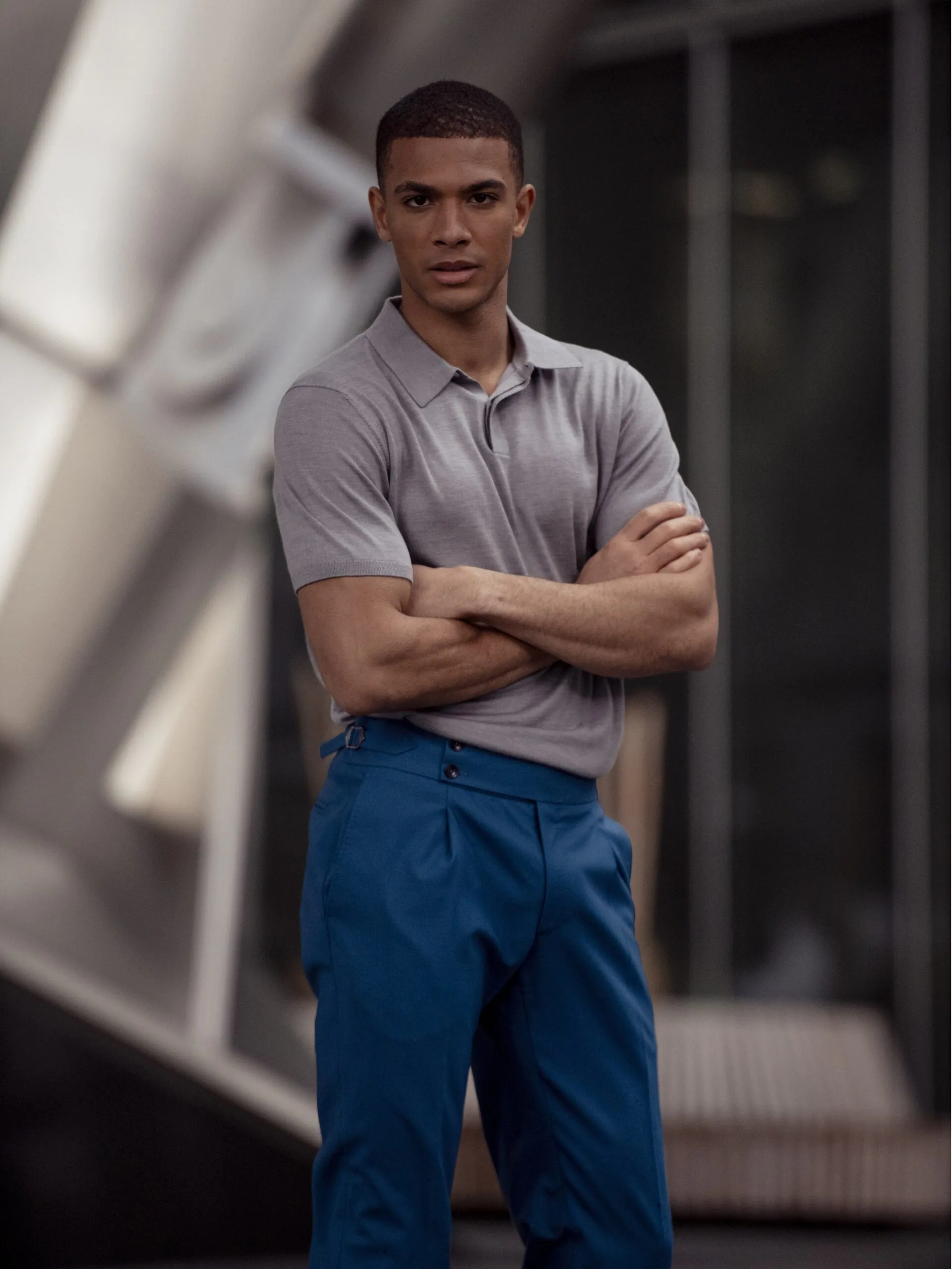 TRICOU POLO GRI DIN MATASE NATURALA SI LANA MERINO