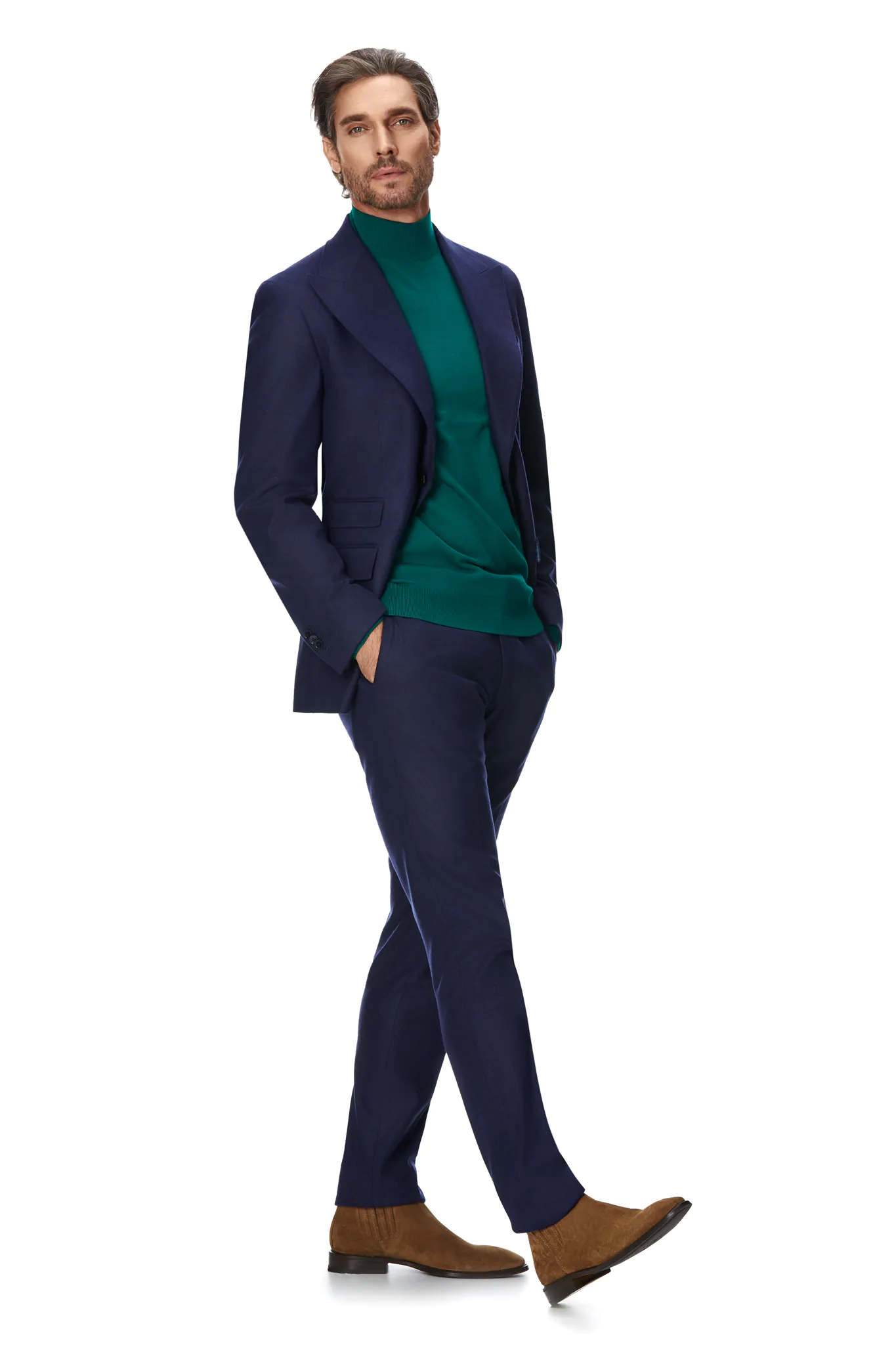 MALETA VERDE DIN LANA MERINO EXTRA FINA 16 GG - imagine 4