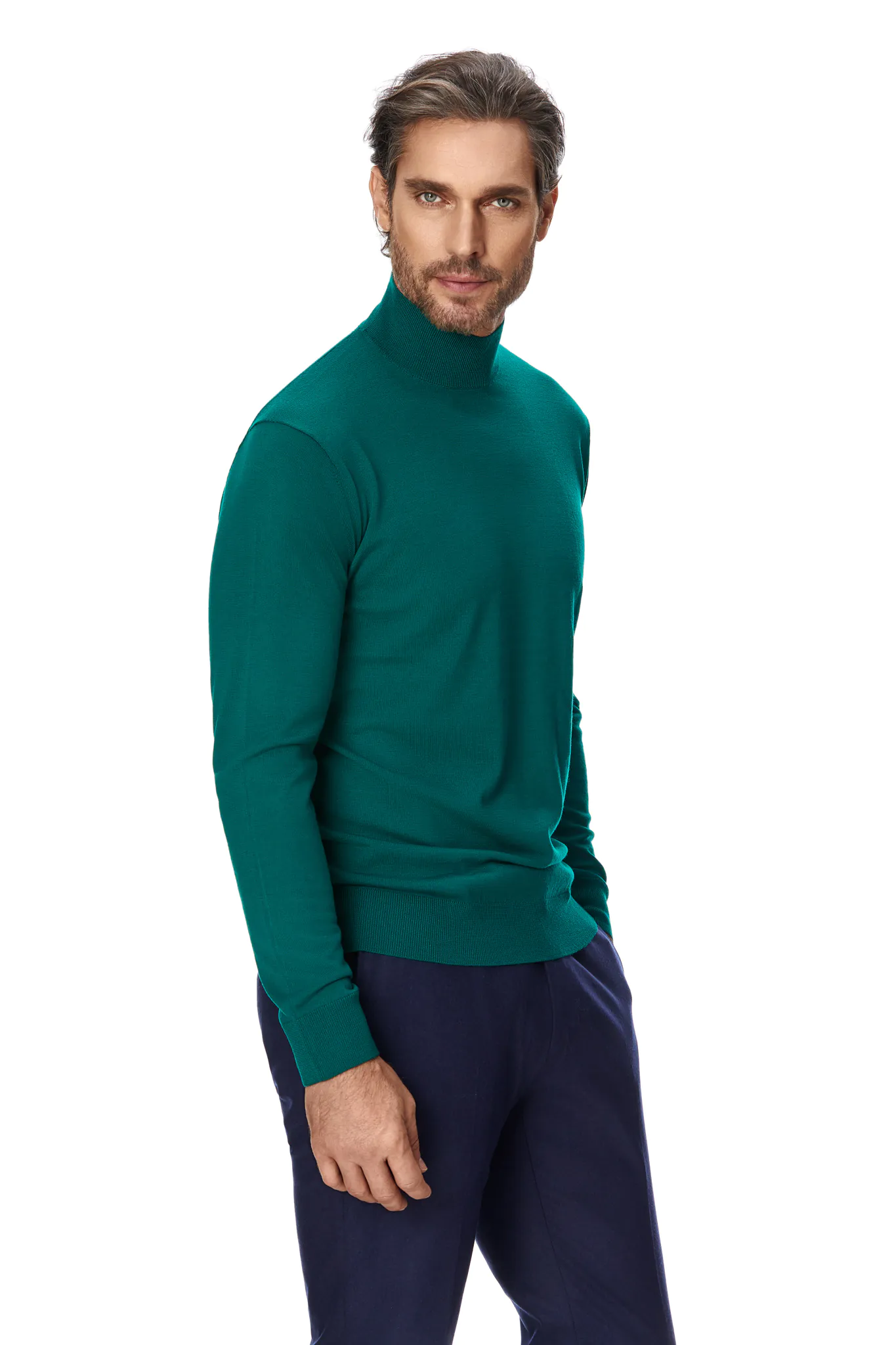 MALETA VERDE DIN LANA MERINO EXTRA FINA 16 GG - imagine 3