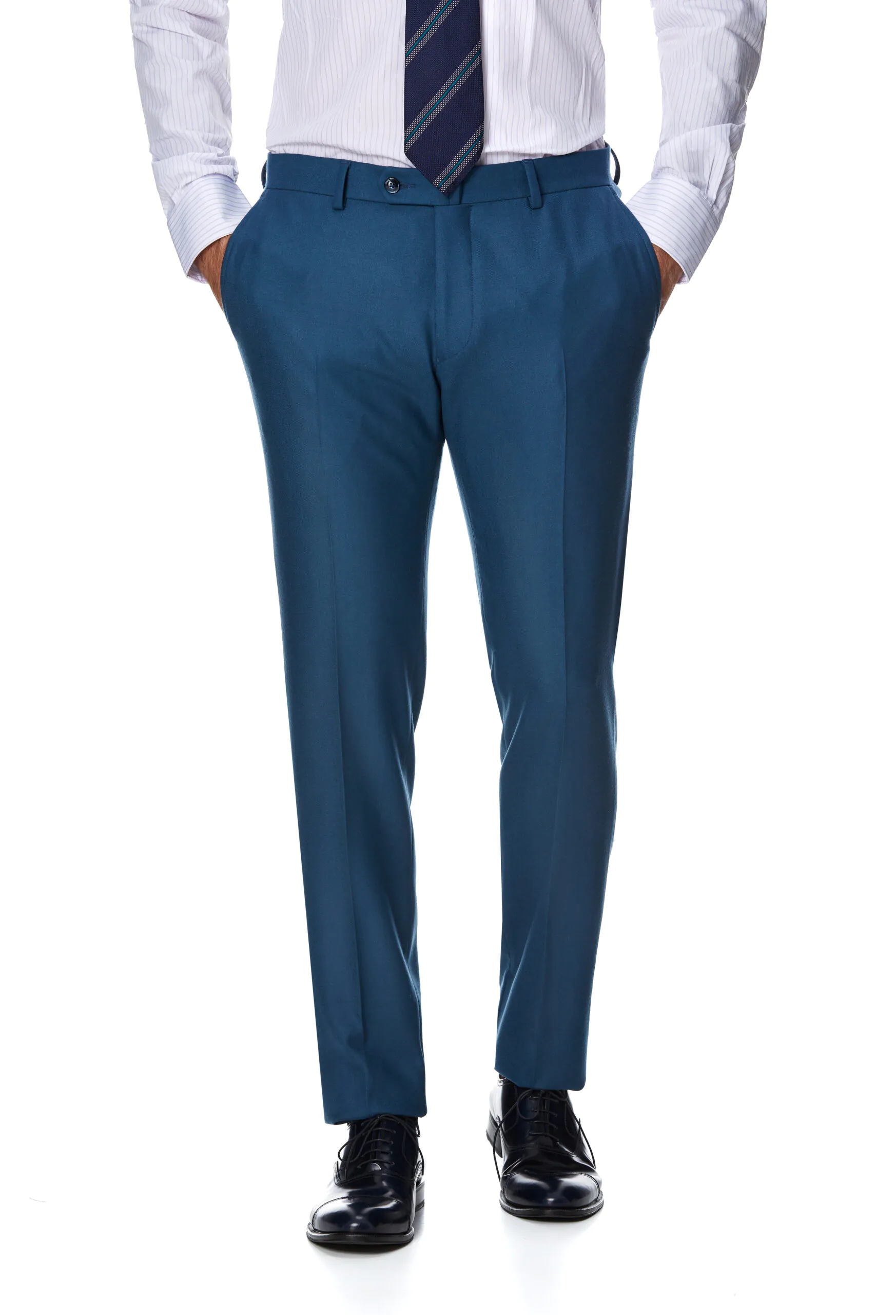 COSTUM DOUA PIESE TURQUOISE DIN FLANEL - imagine 7