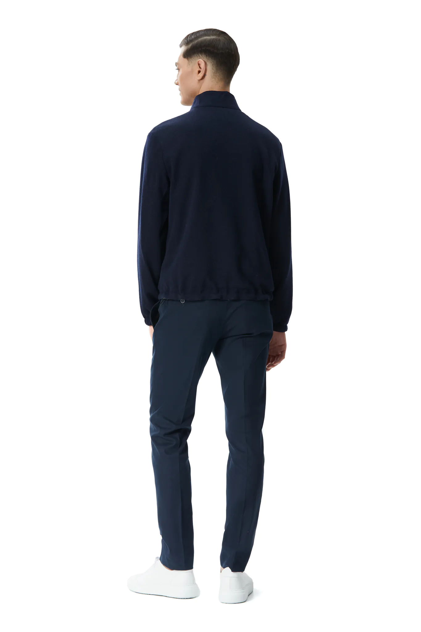 JACHETA REVERSIBILA BLEU/NAVY DIN MATERIAL TEHNO SI LANA - imagine 3