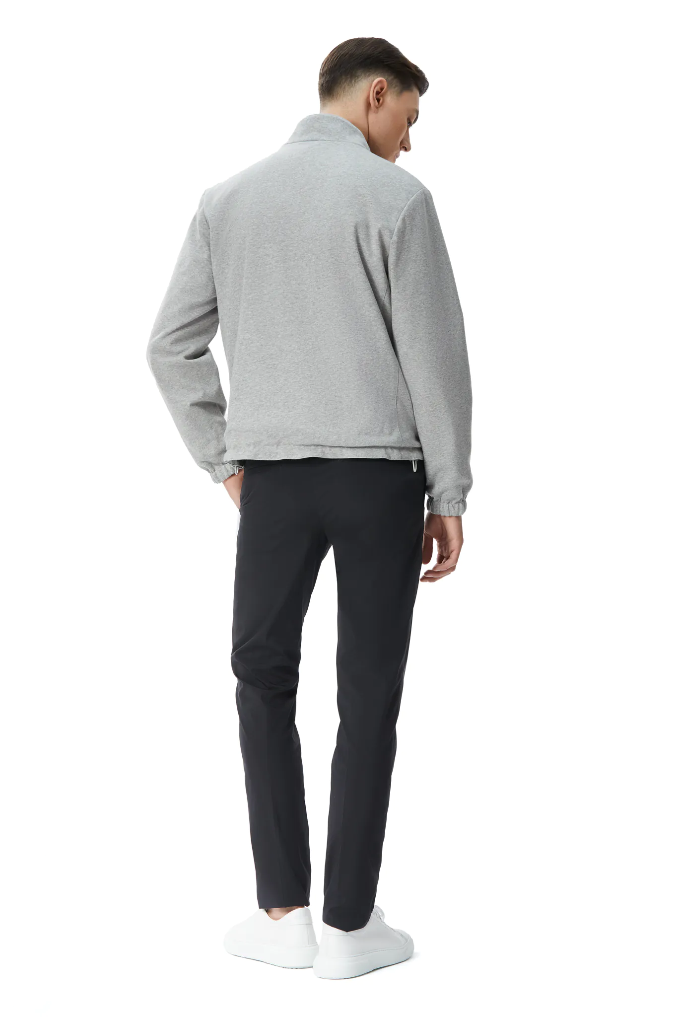 JACHETA REVERSIBILA ALB/GRI DIN MATERIAL TEHNO SI LANA - imagine 4