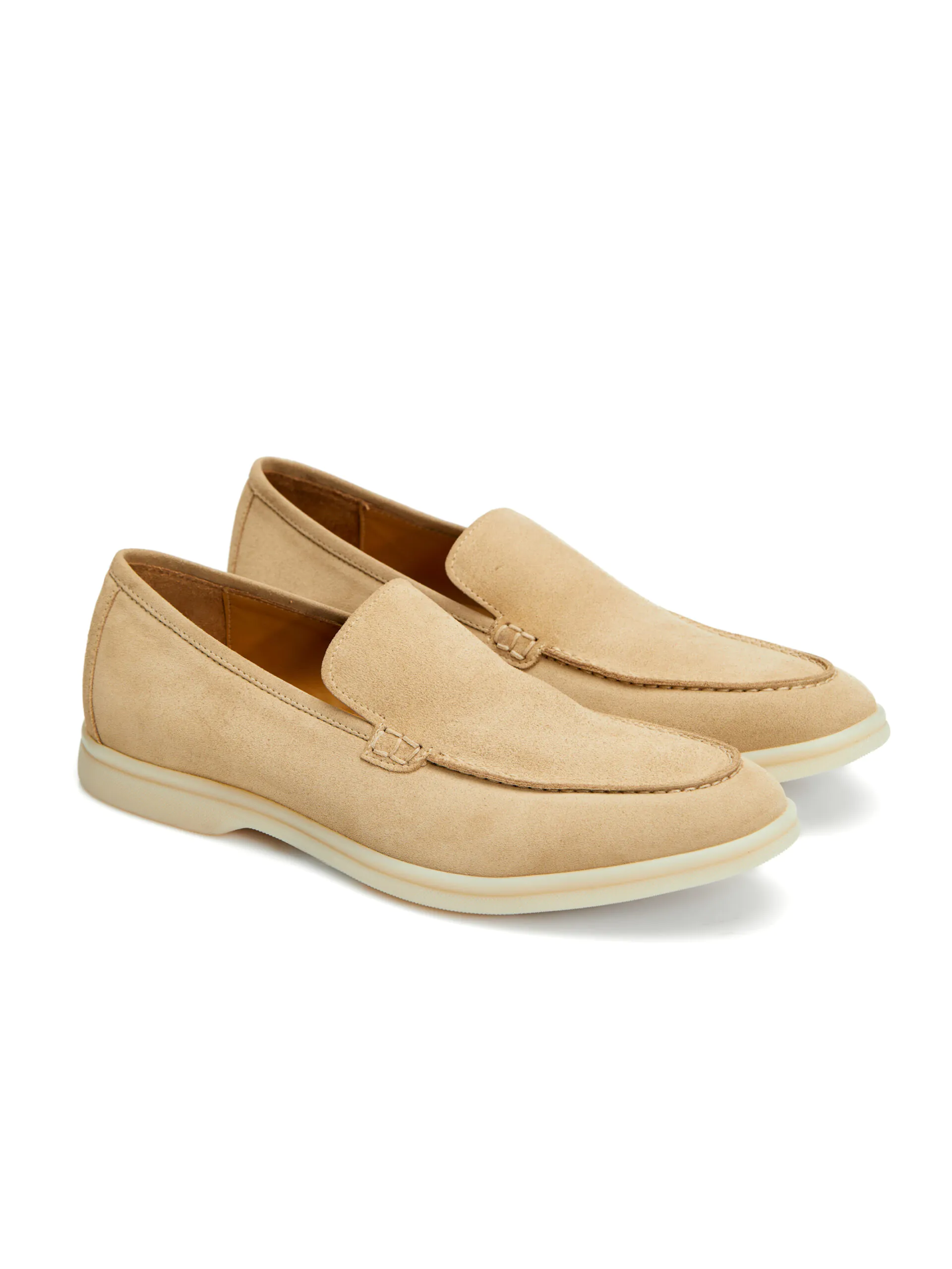 MOCASINI BEIGE DIN PIELE INTOARSA - imagine 5