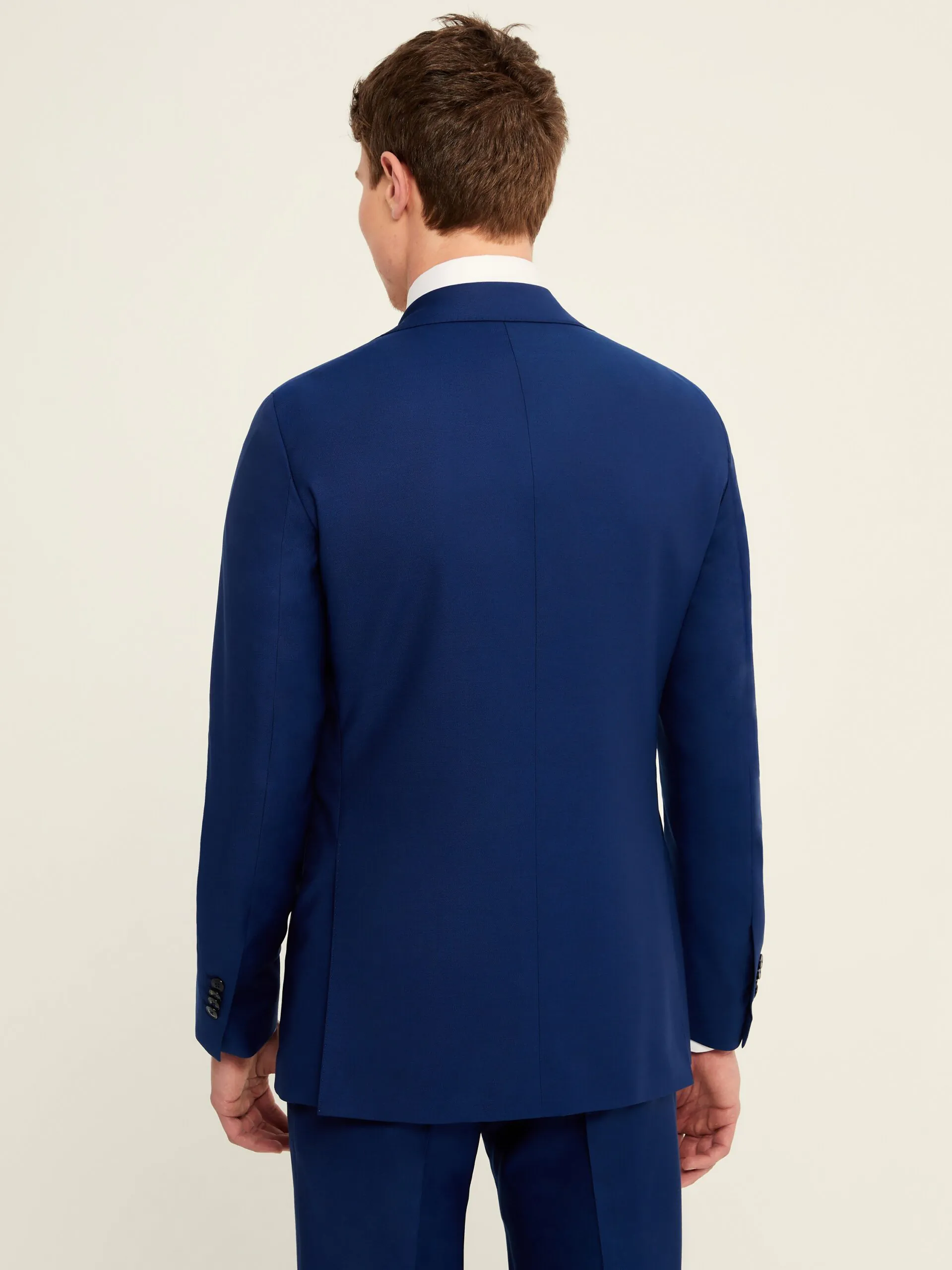 COSTUM DOUA PIESE ALBASTRU DIN LANA SI MATASE - imagine 4