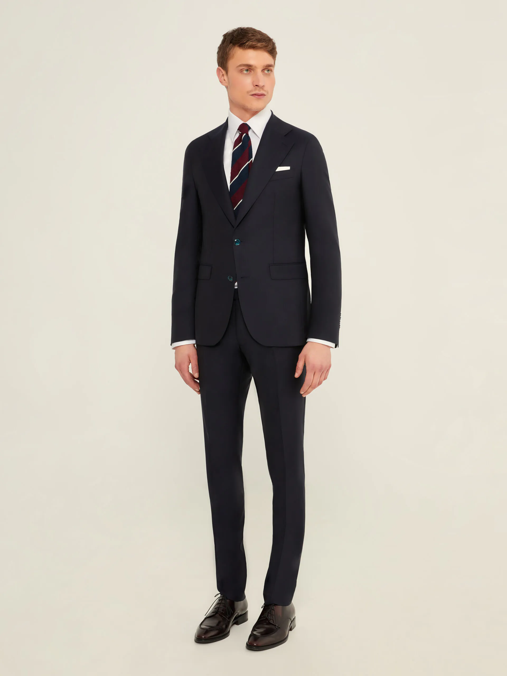 COSTUM DOUA PIESE NAVY DIN LANA SI MATASE