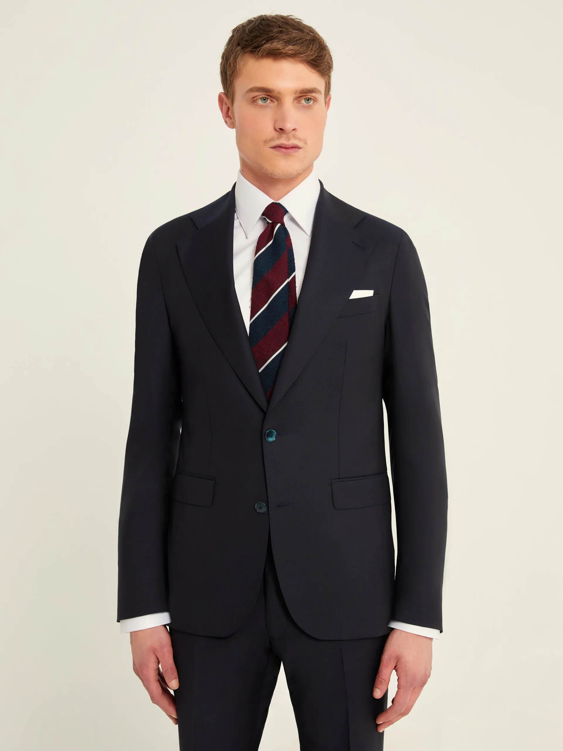 COSTUM DOUA PIESE NAVY DIN LANA SI MATASE