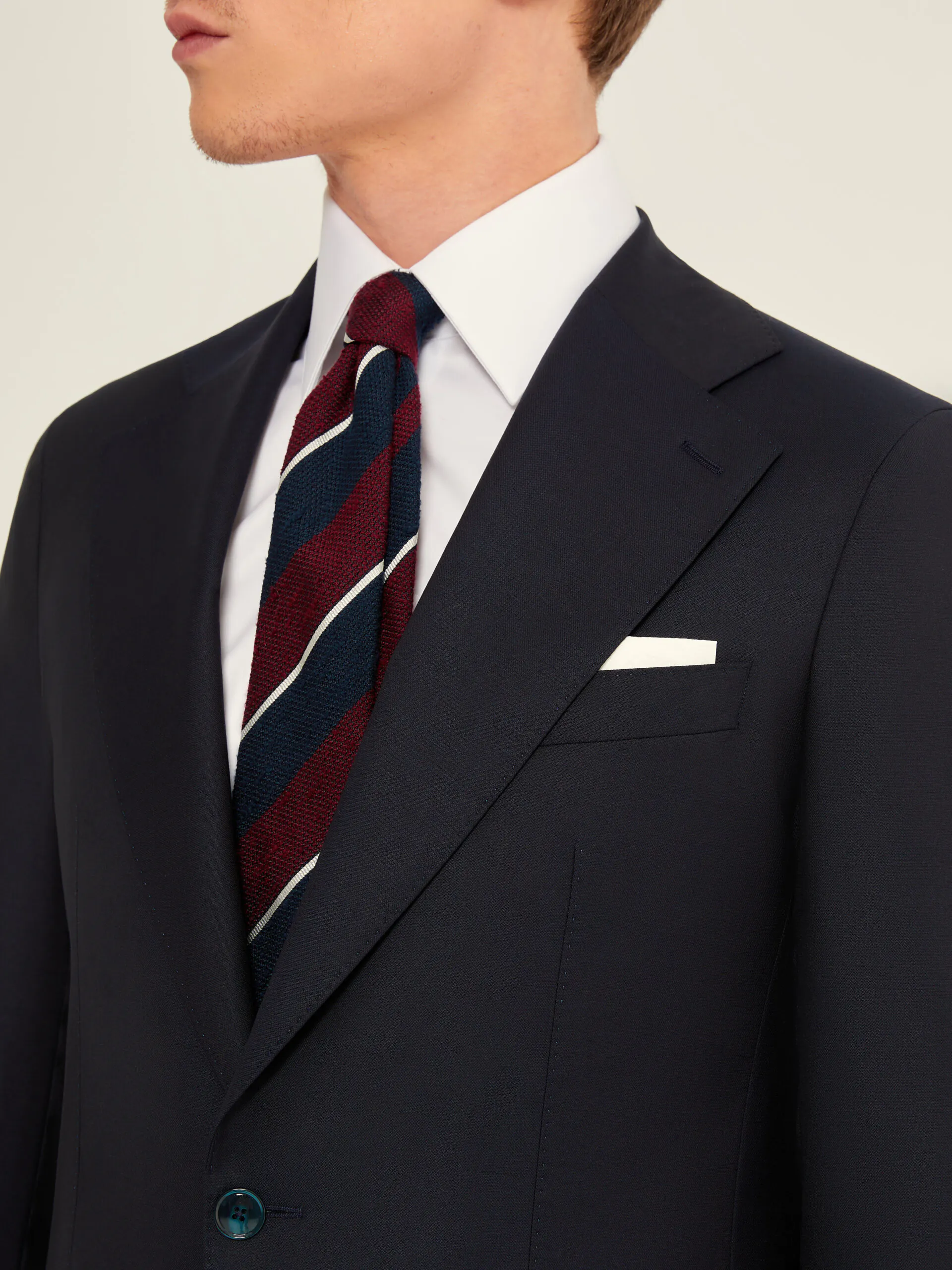 COSTUM DOUA PIESE NAVY DIN LANA SI MATASE - imagine 3