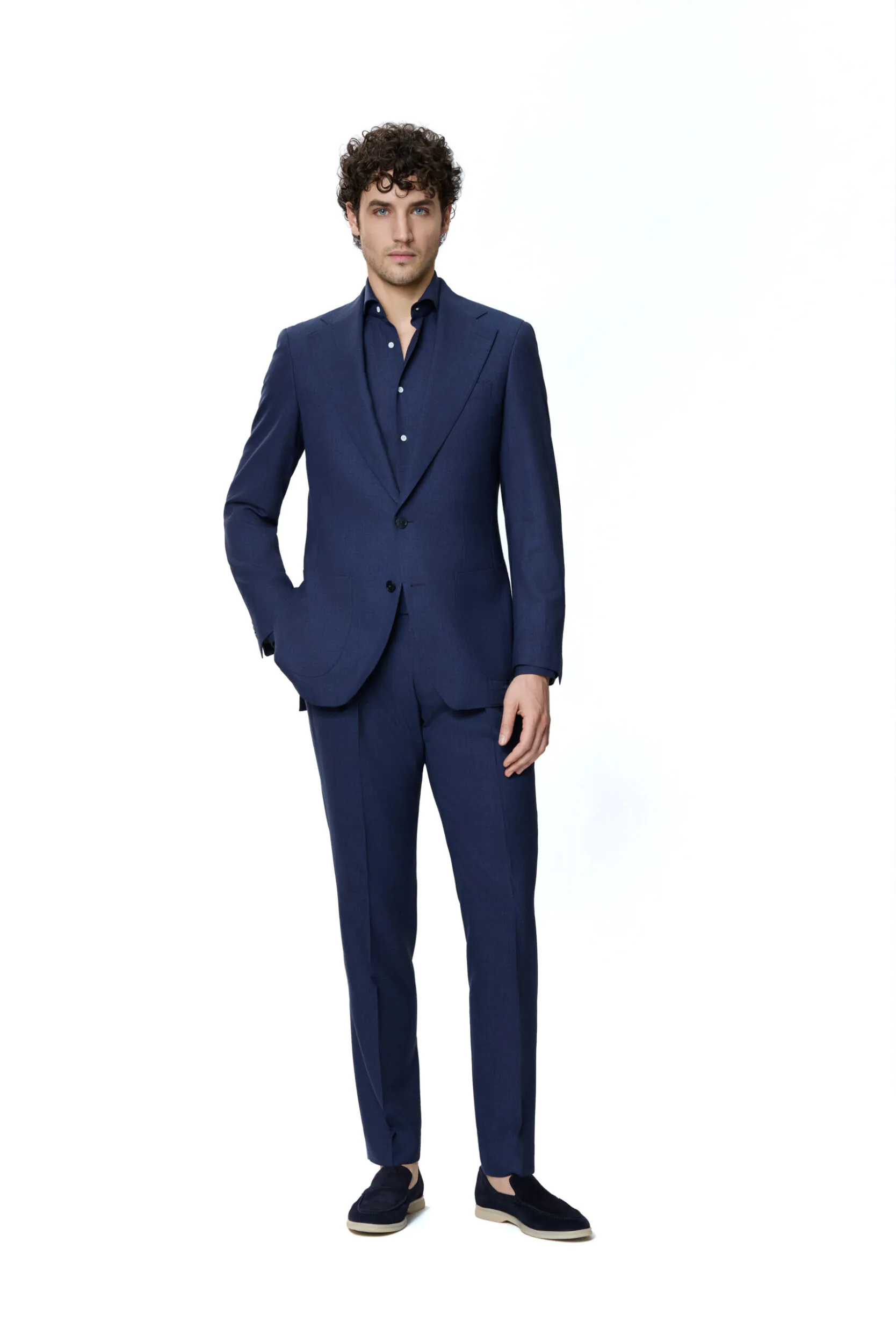 COSTUM TESATURA LORO PIANA, MADE TO MEASURE, BLEUMARIN - imagine 8