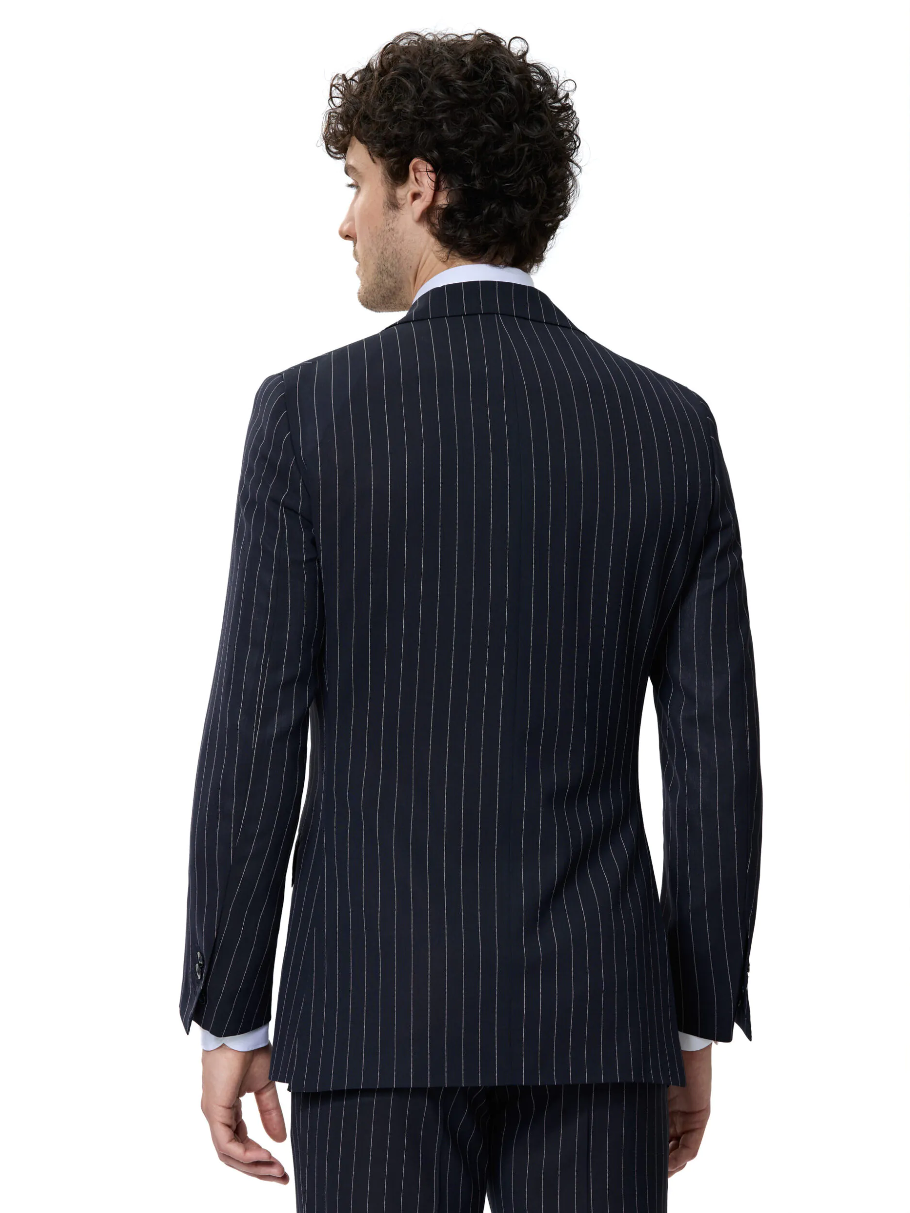 COSTUM TESATURA TALLIA DI DELFINO, MADE TO MEASURE, NEGRU CU DUNGI - imagine 3