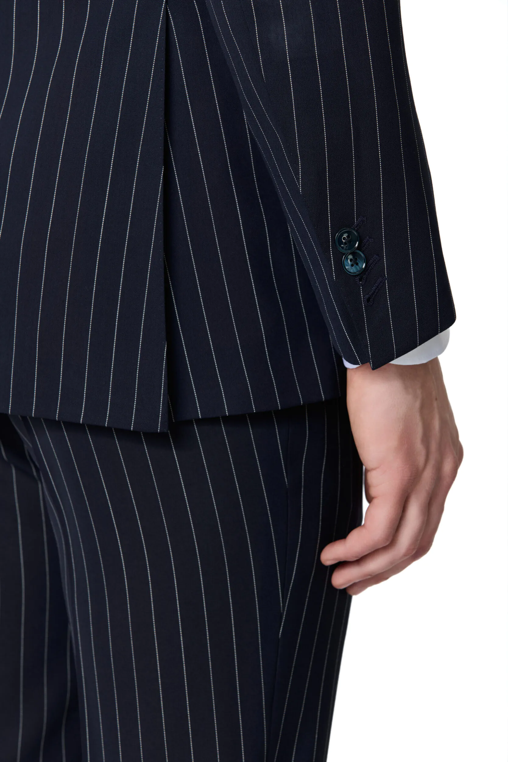 COSTUM TESATURA TALLIA DI DELFINO, MADE TO MEASURE, NEGRU CU DUNGI - imagine 5